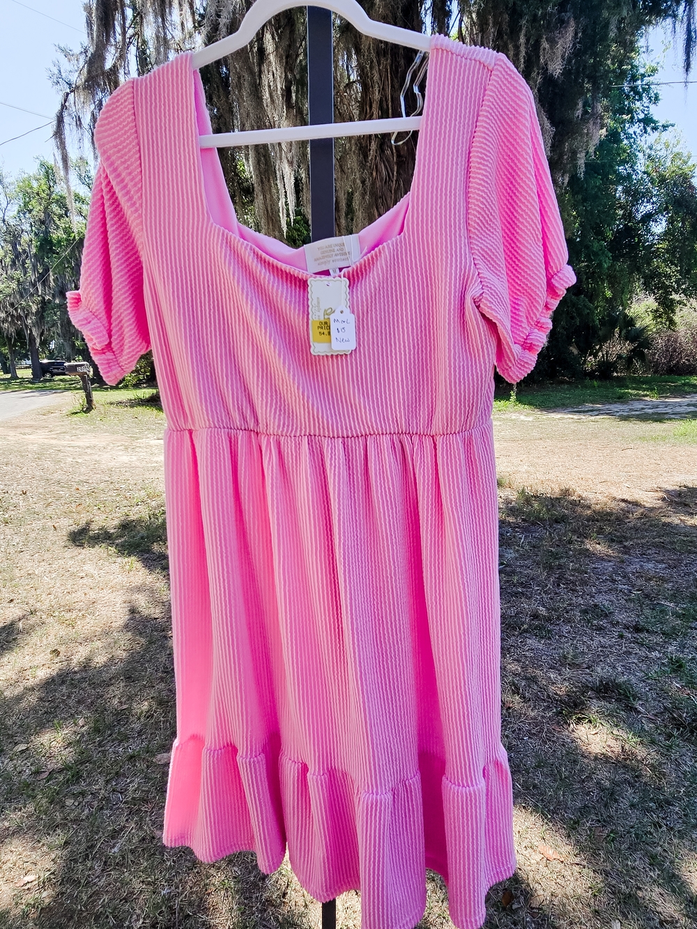 2 Simply Southern Ribbed Midi Dresses with Puff Sleeves